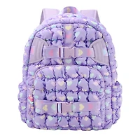 Heart Print Scrunch Backpack With Heart Webbing