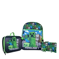 Youth Boy's Minecraft 5-Piece Backpack Set