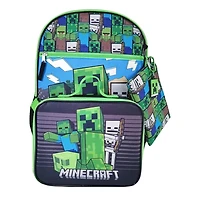 Youth Boy's Minecraft 5-Piece Backpack Set