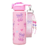 Kids' Cherry Watter Bottle With Wristlet