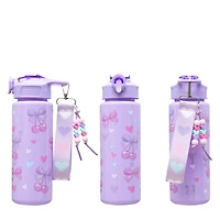 Girls' Cherry Water Bottle With Wristlet 