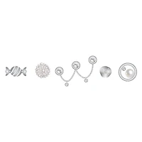Jibbitz 5 Packs - Silver & Pearl Charm