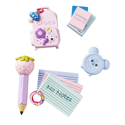 Girly Back To School Jibbitz Charms - 5 Pack