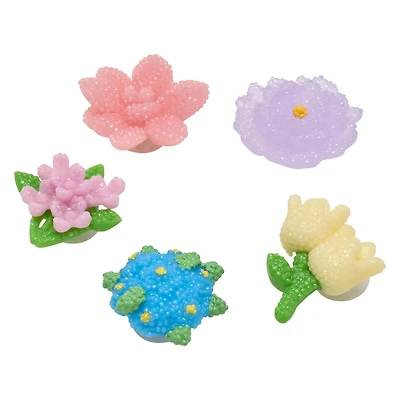 Beaded Flowers Jibbitz Charms - 5 Pack