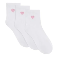 Women's 3PK Powder Love Quarter Socks