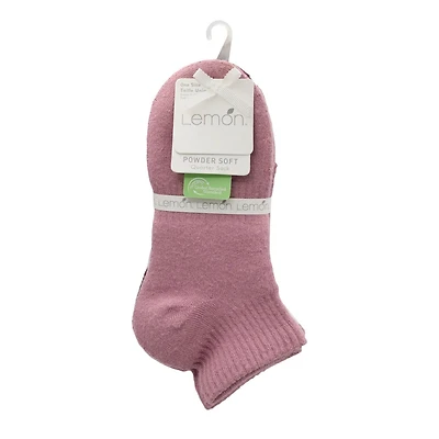 Women's 3 Pack Full Terry Powder Cushion Quarter Crew Socks