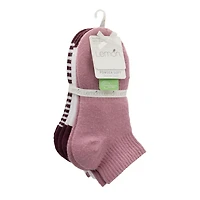 Women's 3 Pack Full Terry Powder Cushion Quarter Crew Socks