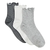 Women's Openwork Quarter Ankle Socks - 3 Pack