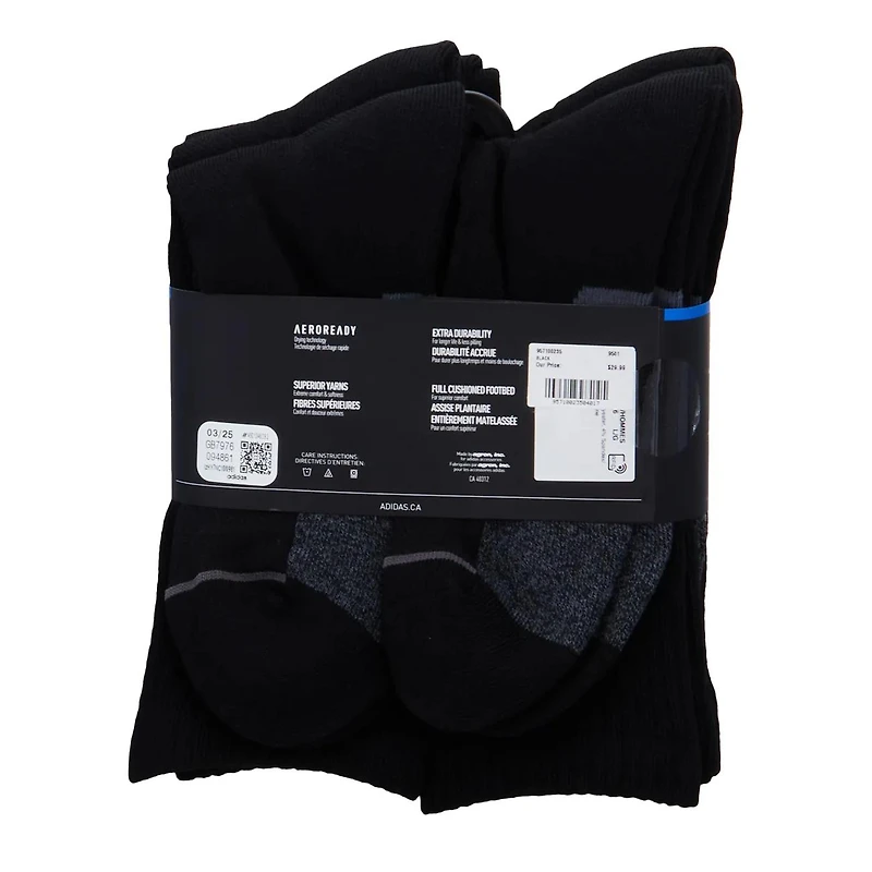 Mens' 6 Pack Crew Socks