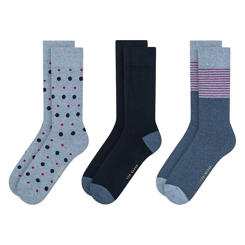 Men's 3PK Non Terry Crew Sock