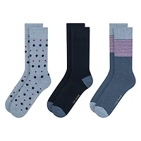 Men's 3PK Non Terry Crew Sock