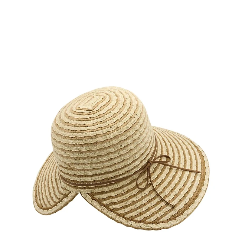 Women's Textured Striped Brimless Floppy Hat
