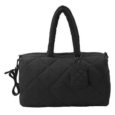 Diamond Quilt Duffle Trolley and Pouch Bag