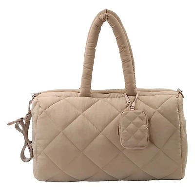Diamond Quilt Duffle Trolley and Pouch Bag