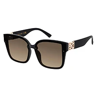 Women's Large Square Metal Trim Sunglasses 