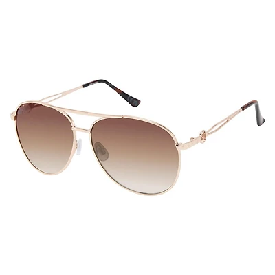 Women's Square Metal Trim Sunglasses
