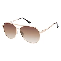 Women's Square Metal Trim Sunglasses