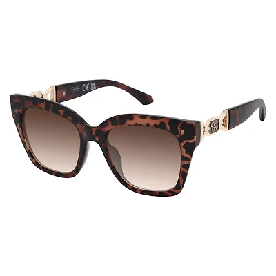 Women's Glamorous Square Enamel Logo Sunglasses