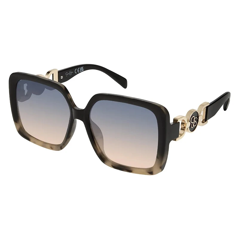 Women's Glamorous Square Metal Chain Combo Block Sunglasses