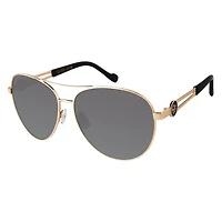 Women’s Open Temple Aviator Metal Sunglasses