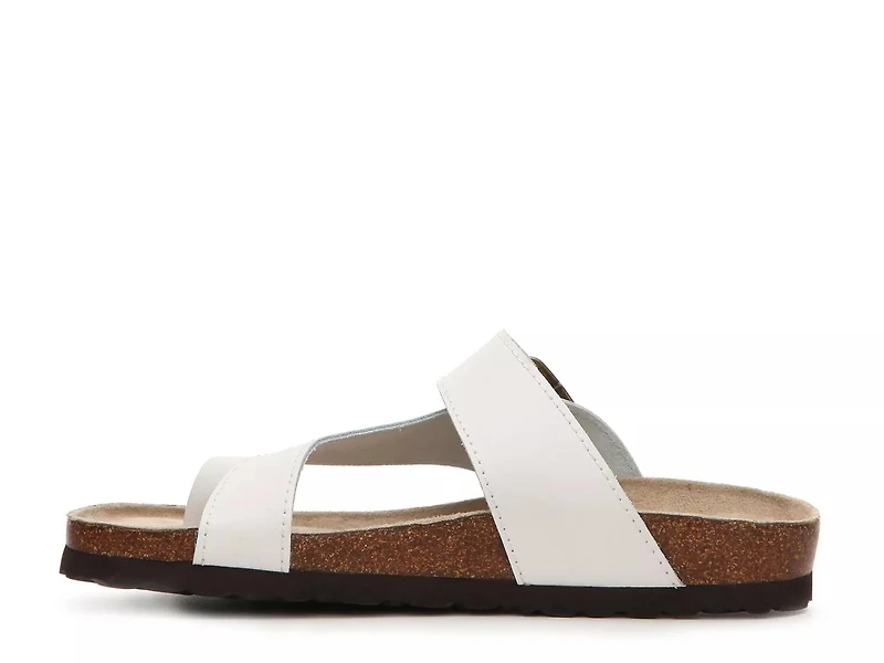 Carly Leather Flat Sandal
