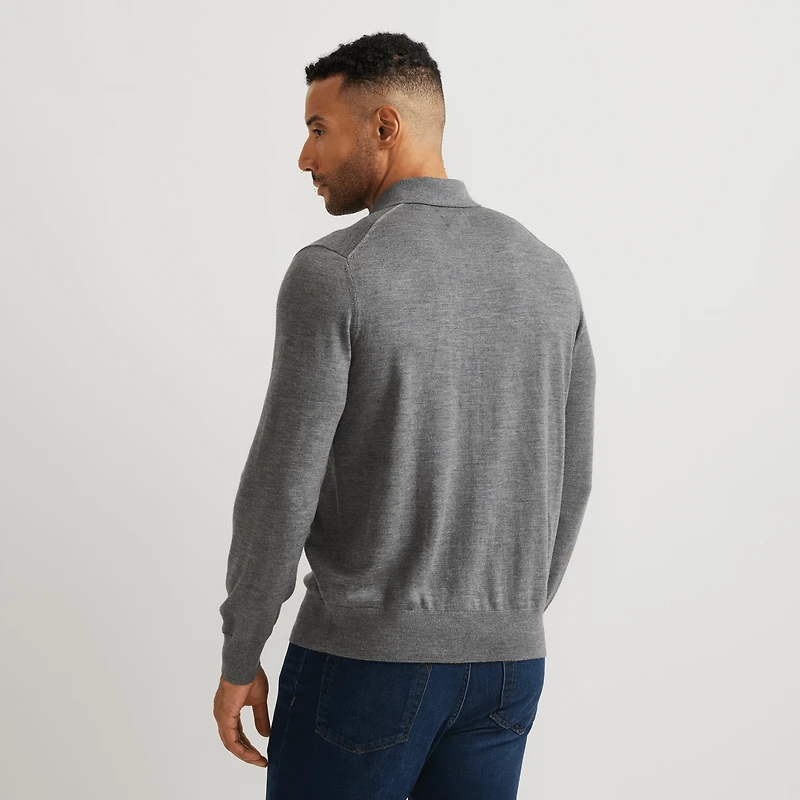 Signature Merino Wool Polo Sweater