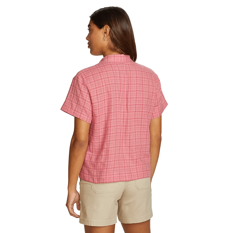 High Tide Short-Sleeve Cropped Flannel