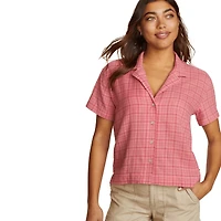 High Tide Short-Sleeve Cropped Flannel