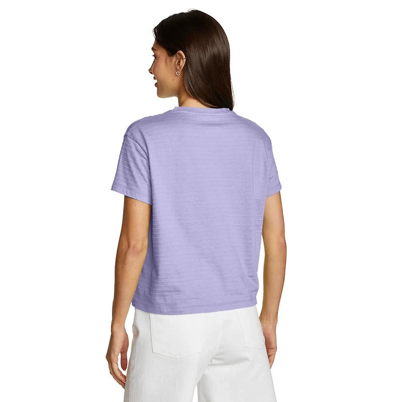 Jacquard Ripple Short-Sleeve Crew