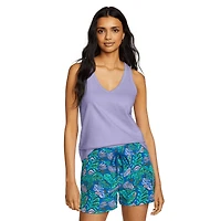 Jacquard Ripple V-Neck Tank