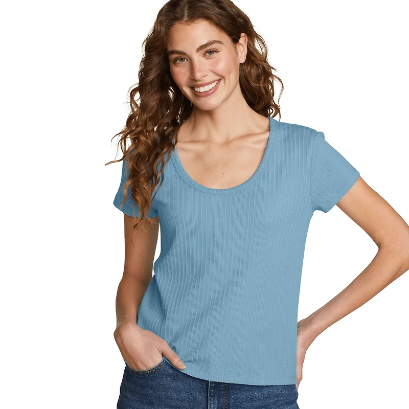 Seaside Ribbed Scoop Neck T-Shirt