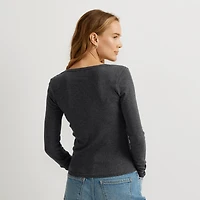 Perfect Pointelle Long-Sleeve Shirt
