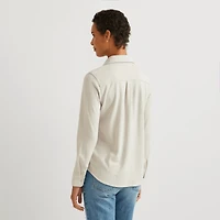 Soft Knit Button-Down Shirt