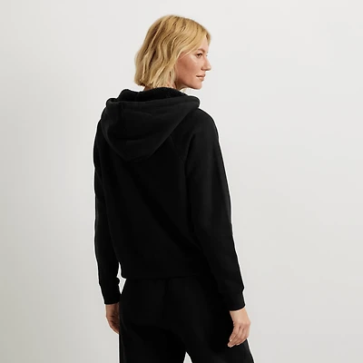 Vintage Soft Faux Shearling Lined Full-Zip Hoodie