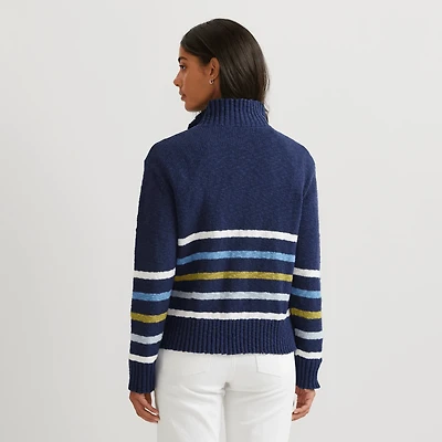 Striped 1/4-Zip Sweater