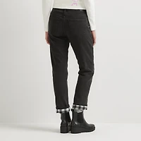 Boyfriend Flannel-Lined Straight Leg Jeans