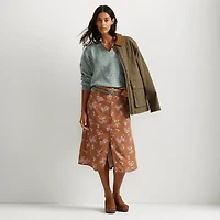 Camp Collar Short-Sleeve Midi Dress