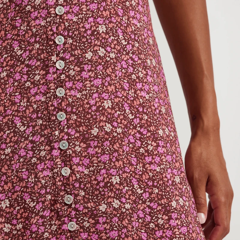 Button Front Midi Dress