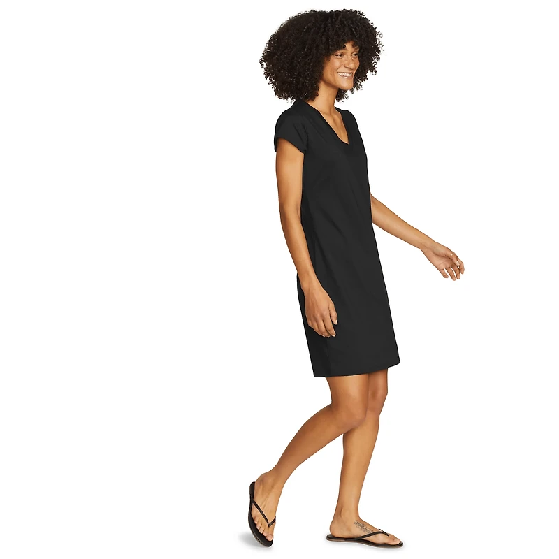 Aster Short-Sleeve V-Neck Dress