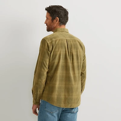 Fine-Wale Corduroy Shirt - Plaid