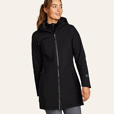 Women's Cloud Cap Stretch Insulated Waterproof Trench Coat