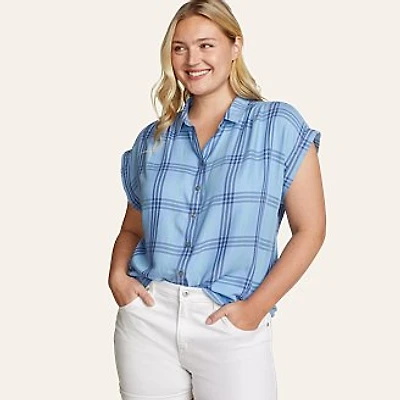 Women's Tranquil Short-Sleeve Shirred Shirt