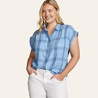 Women's Tranquil Short-Sleeve Shirred Shirt