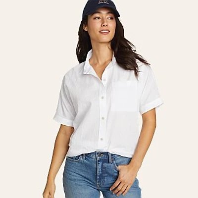 Women's Travel Light Crinkle Cotton Short-Sleeve Shirt