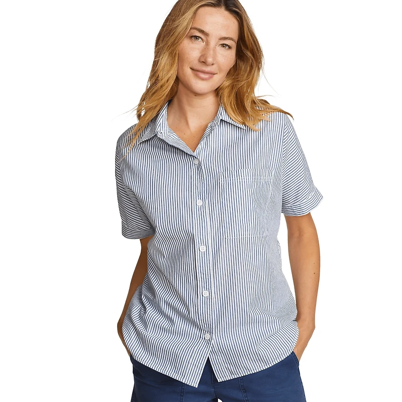Travel Light Crinkle Cotton Short-Sleeve Shirt