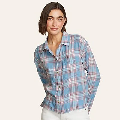 Women's High Tide Long-Sleeve Cropped Flannel