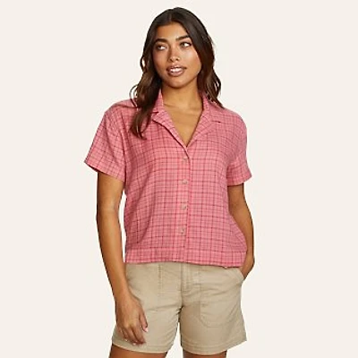 Women's High Tide Short-Sleeve Cropped Flannel