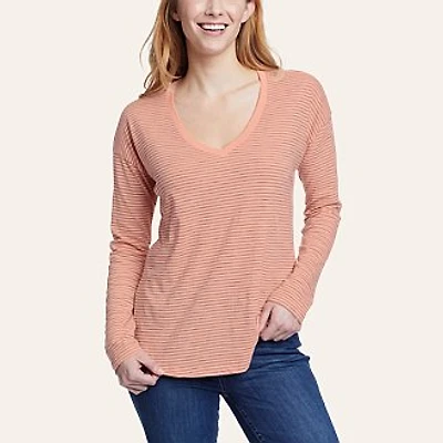 Women's Sunwashed Striped V-Neck T-Shirt