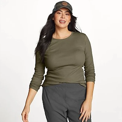 Women's Essentials Ribbed Crew Long-Sleeve Shirt