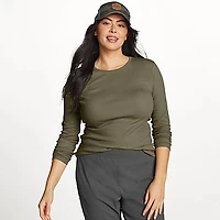 Women's Essentials Ribbed Crew Long-Sleeve Shirt